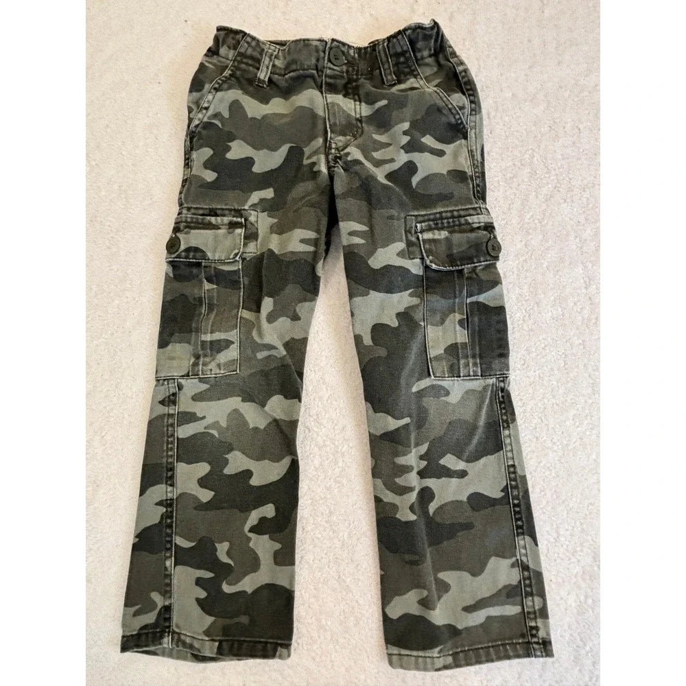 Levis 514 Straight Camo‎ Cargo Pants Kids Boys Green Camouflage Trousers
